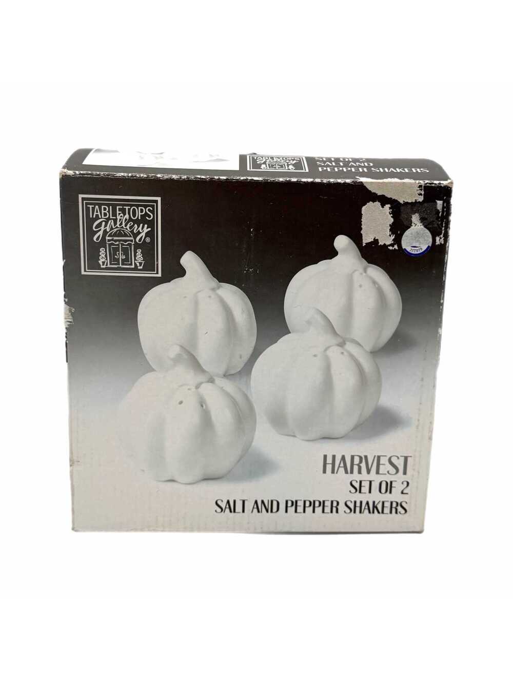 Vintage Tabletops Gallery Harvest White Pumpkin Salt & Pepper Shakers – In Box